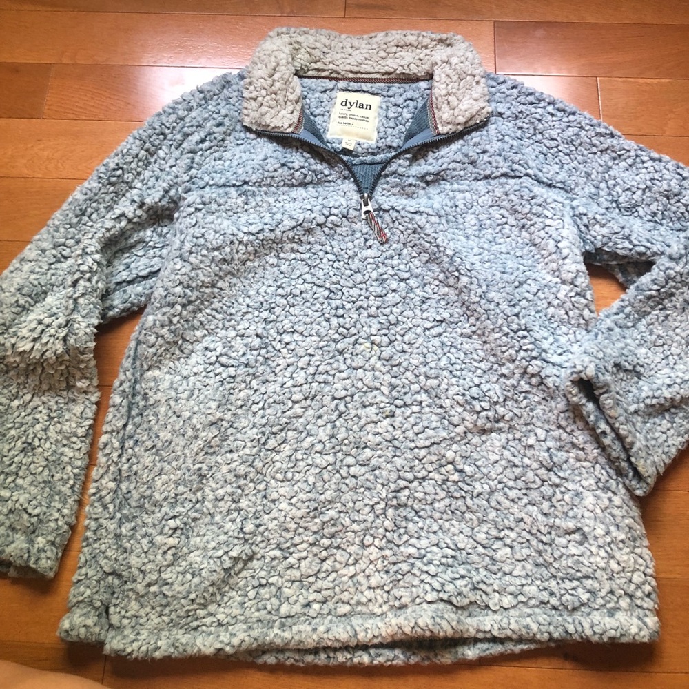 True Grit Frosty Tipped Stadium Pullover in Denim